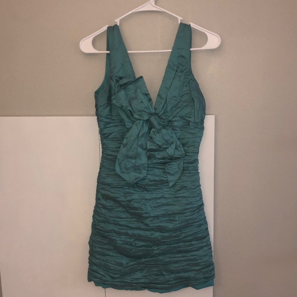 BCBG teal bow dress size 6